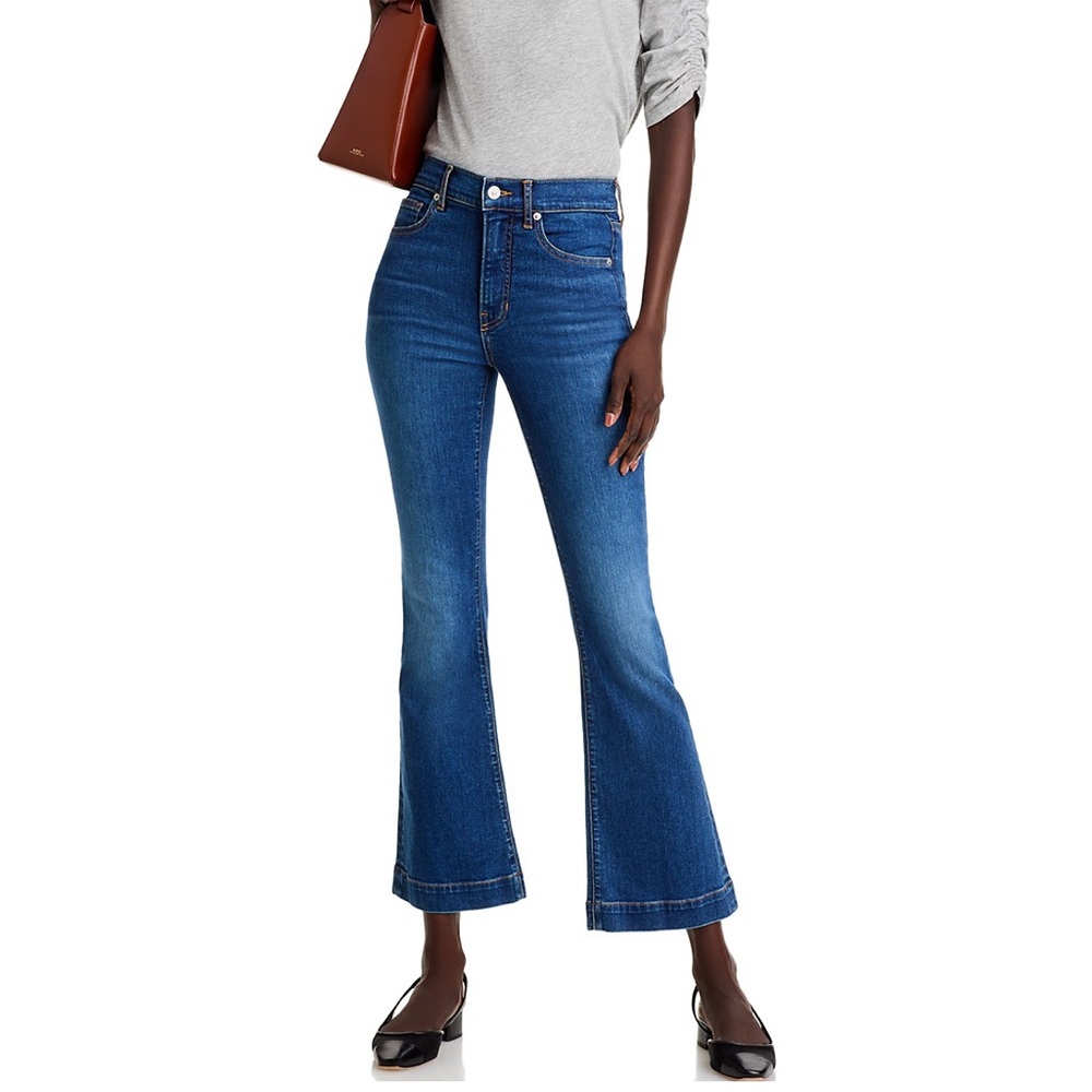 Veronica Beard Carson Kick Flare Extended Sizing Jeans in Bright Blue